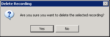 Delete Recording confirmation dialog