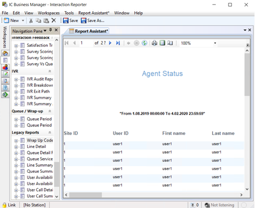 Interaction Report Assistant report Interaction Report Assistant report