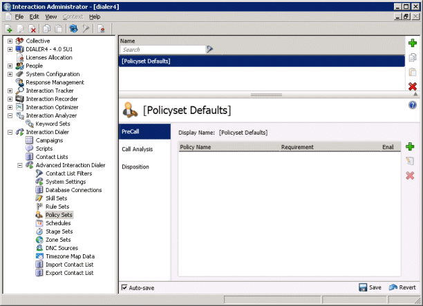 Interaction Dialer Manager Help - Policy Sets