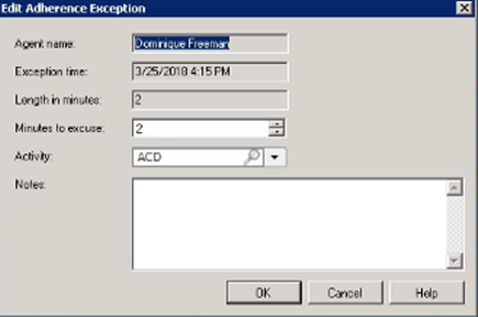 Interaction Optimizer Administration Help - Excuse RTA exceptions