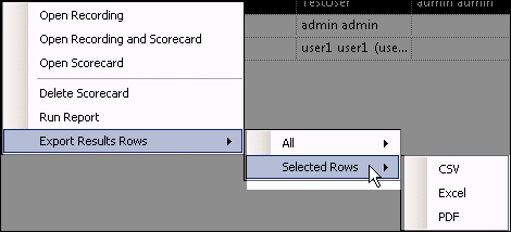 Selected Rows