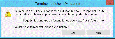 Terminer la fiche d'évaluation