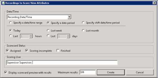 Recordings to Score Attributes