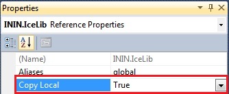 Visual Studio IceLib Properties