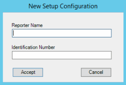 New Setup Configuration dialog box