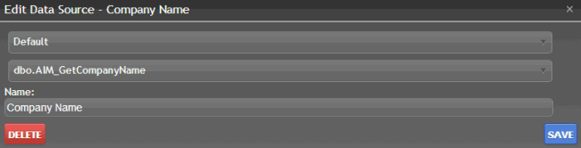 Edit Data Source dialog box - Stored Procedure