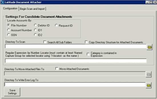 Document Attacher window Document Attacher window