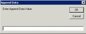 Append Data dialog box