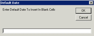 Default Date dialog box
