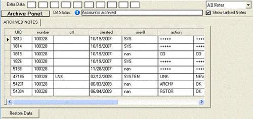 Archive panel