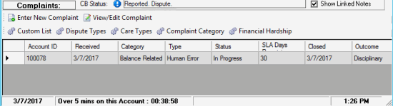 Complaints panel