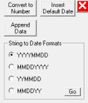 Import Excel V.4 window - Import tab - format options Import Excel V.4 window - Import tab - format options