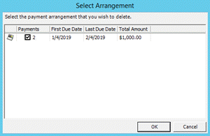Select Arrangement dialog box Select Arrangement dialog box
