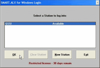 SmartALX for Windows Login window