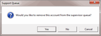 Support Queue dialog box