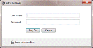 Citrix Receiver Logon dialog box Citrix Receiver Logon dialog box