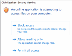 Security Warning dialog box Security Warning dialog box
