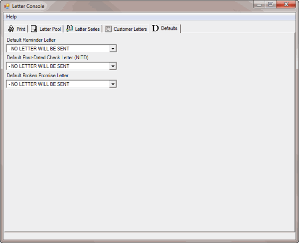 Defaults tab Defaults tab