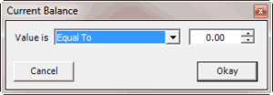 Query condition dialog box