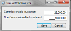 From Portfolio Investor dialog box