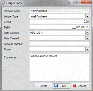 Ledger Entry dialog box