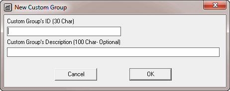 New Custom Group dialog box