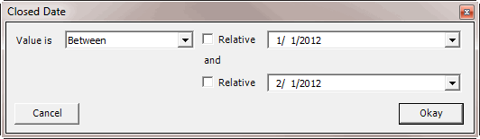 Date Condition - Between