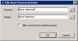 Edit Start Process Activity dialog box