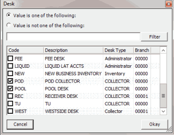 Desk dialog box Desk dialog box