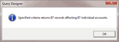 Query Designer dialog box Query Designer dialog box