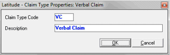 Latitude - Claim Type Properties dialog box