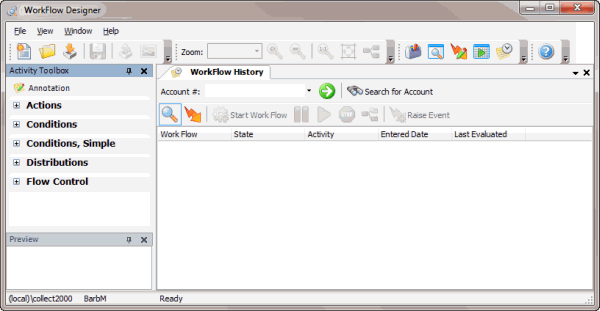 Work Flow History tab Work Flow History tab