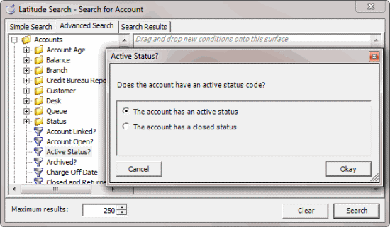 Active Status dialog box Active Status dialog box