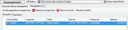 Arrangements panel - Arrangement tab