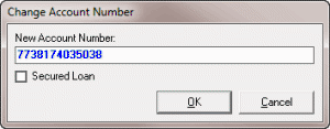 Change Account Number dialog box