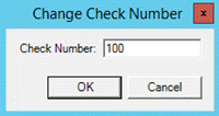 Change Check Number dialog box