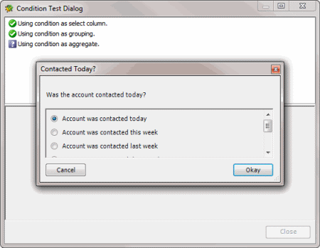 Condition Test Dialog box