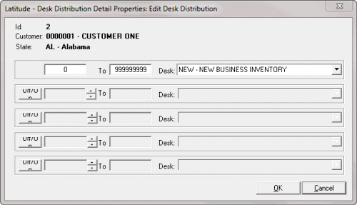 Latitude - Desk Distribution Detail Properties dialog box