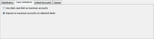 Desk Mover window - Case Limitations tab