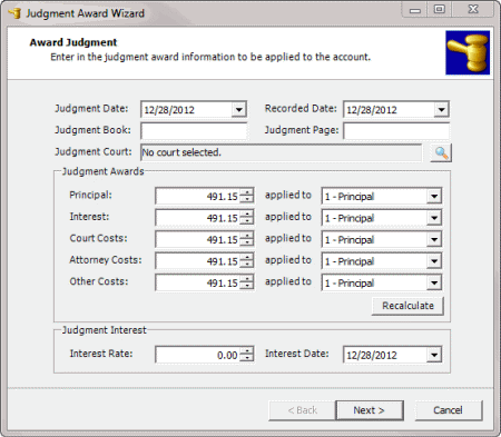 Judgment Award Wizard