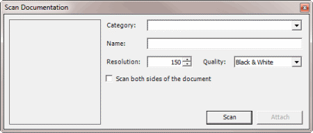 Scan Documentation dialog box