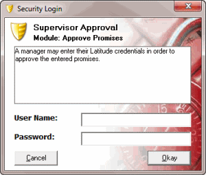 Security Login dialog box