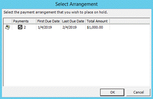 Select Arrangement dialog box