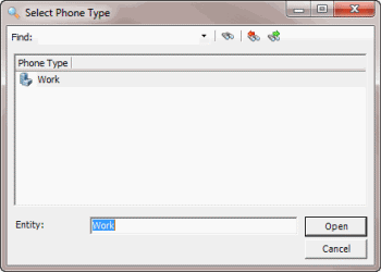 Select Phone Type dialog box