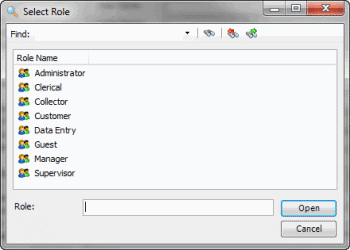 Select Role dialog box