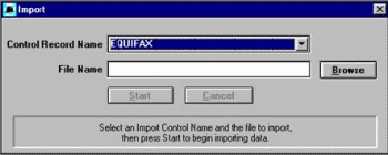 Import dialog box