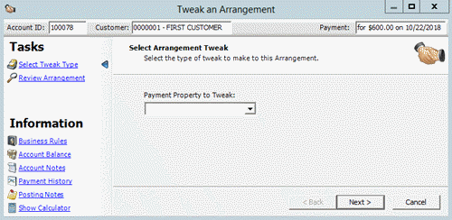 Tweak an Arrangement wizard