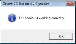 Secure CC Storage Configurator dialog box Secure CC Storage Configurator dialog box