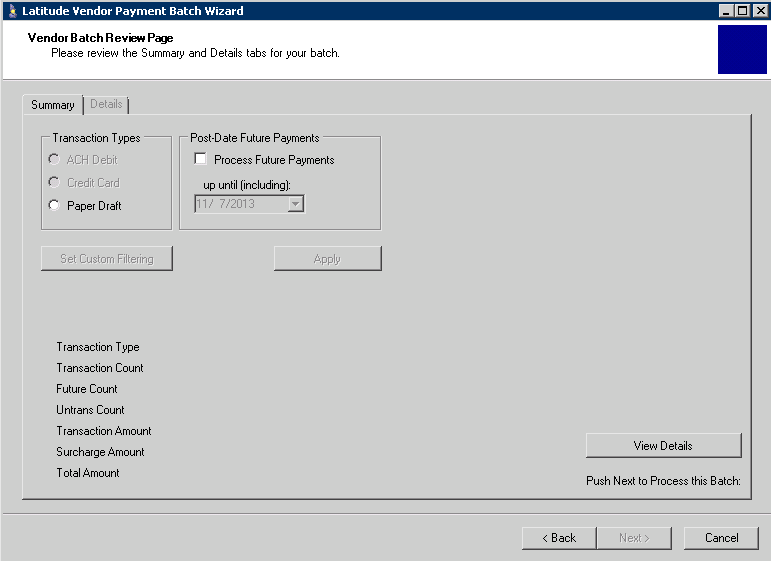 Vendor Batch Review Page Vendor Batch Review Page