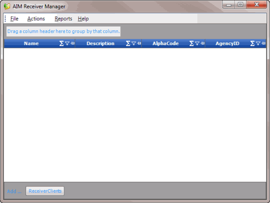 AIM Receiver Help - Log on to AIM Receiver Manager